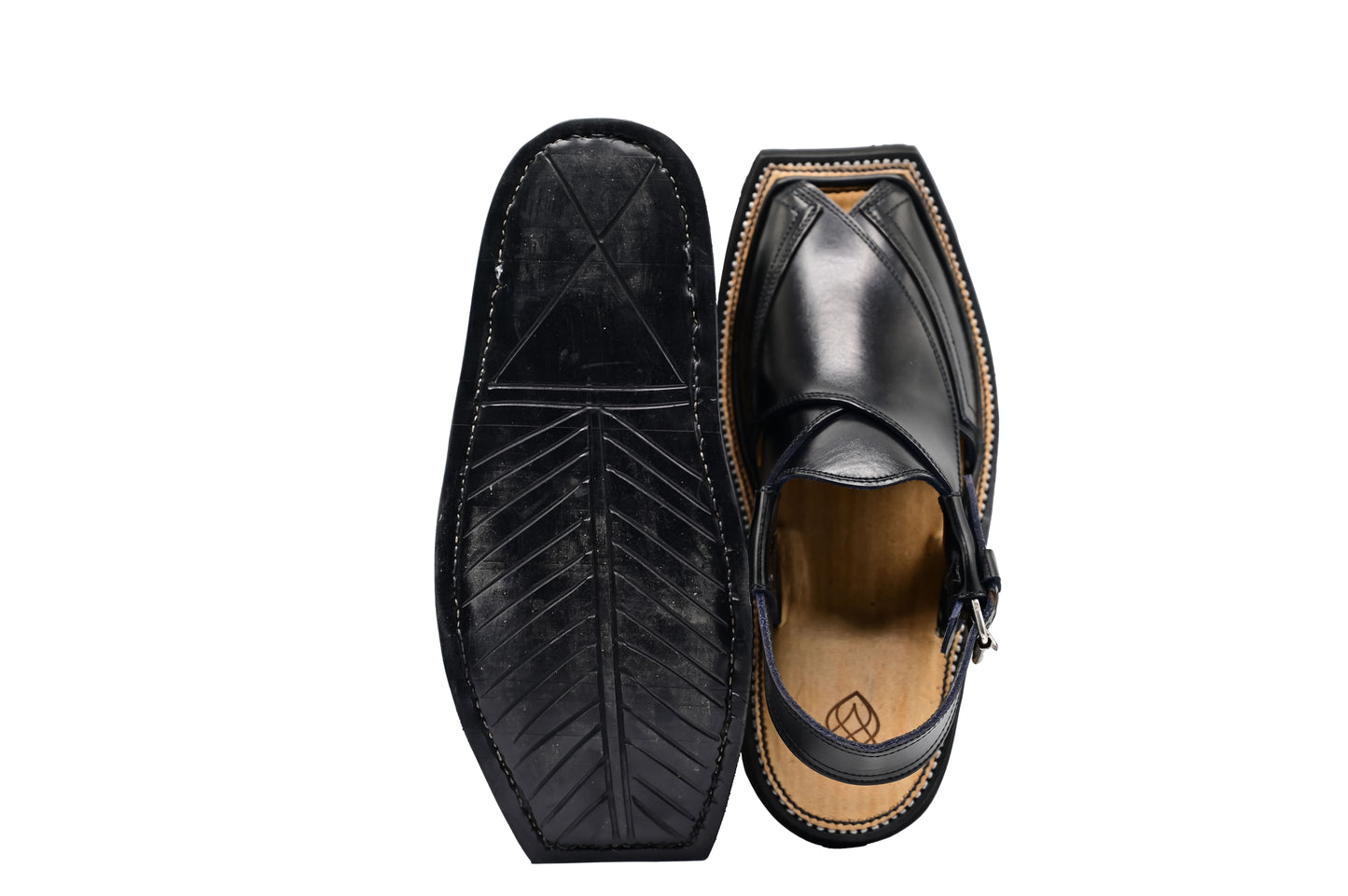 Premium Black Peshawari Kaptaan Chappal Black