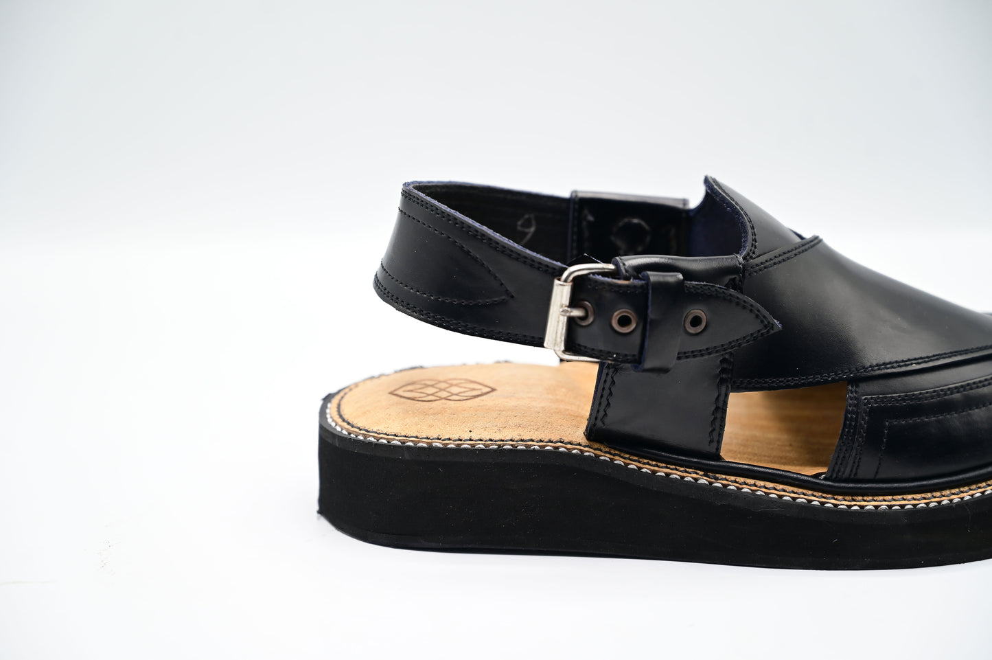 Premium Black Peshawari Kaptaan Chappal Black