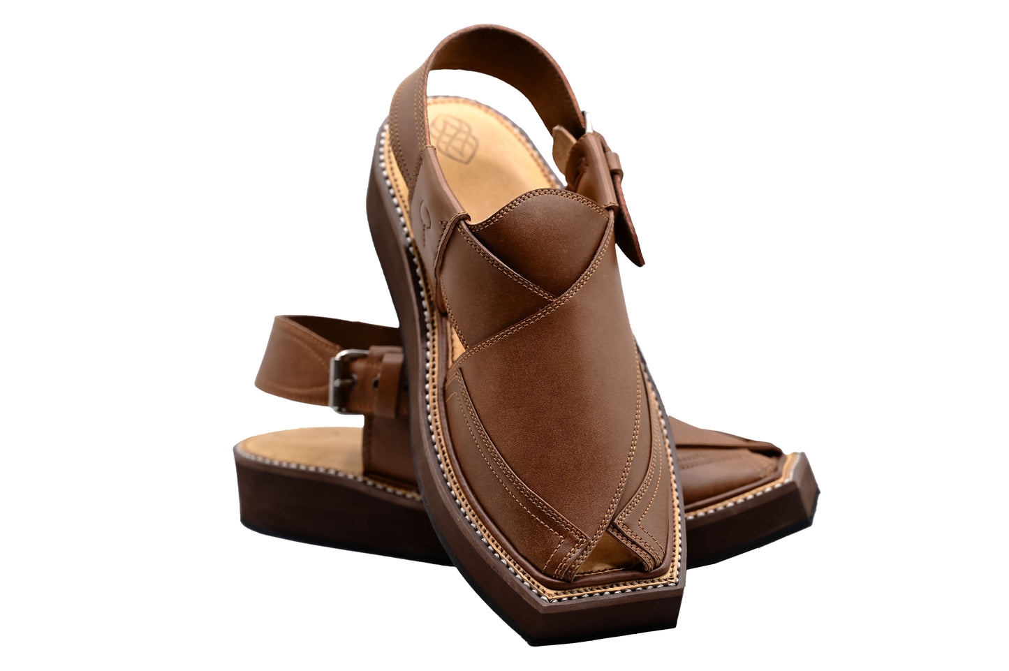 Premium Peshawari Kaptaan Chappal Walnut