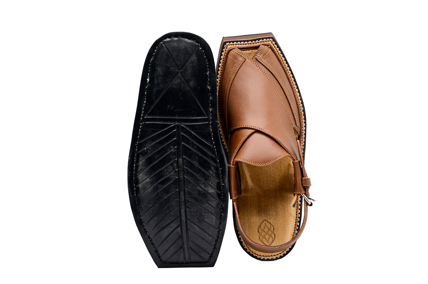 Premium Peshawari Kaptaan Chappal Walnut