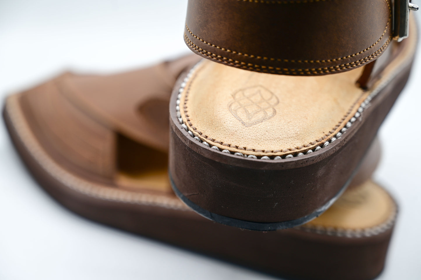 Premium Peshawari Kaptaan Chappal Walnut