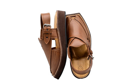 Premium Peshawari Kaptaan Chappal Walnut