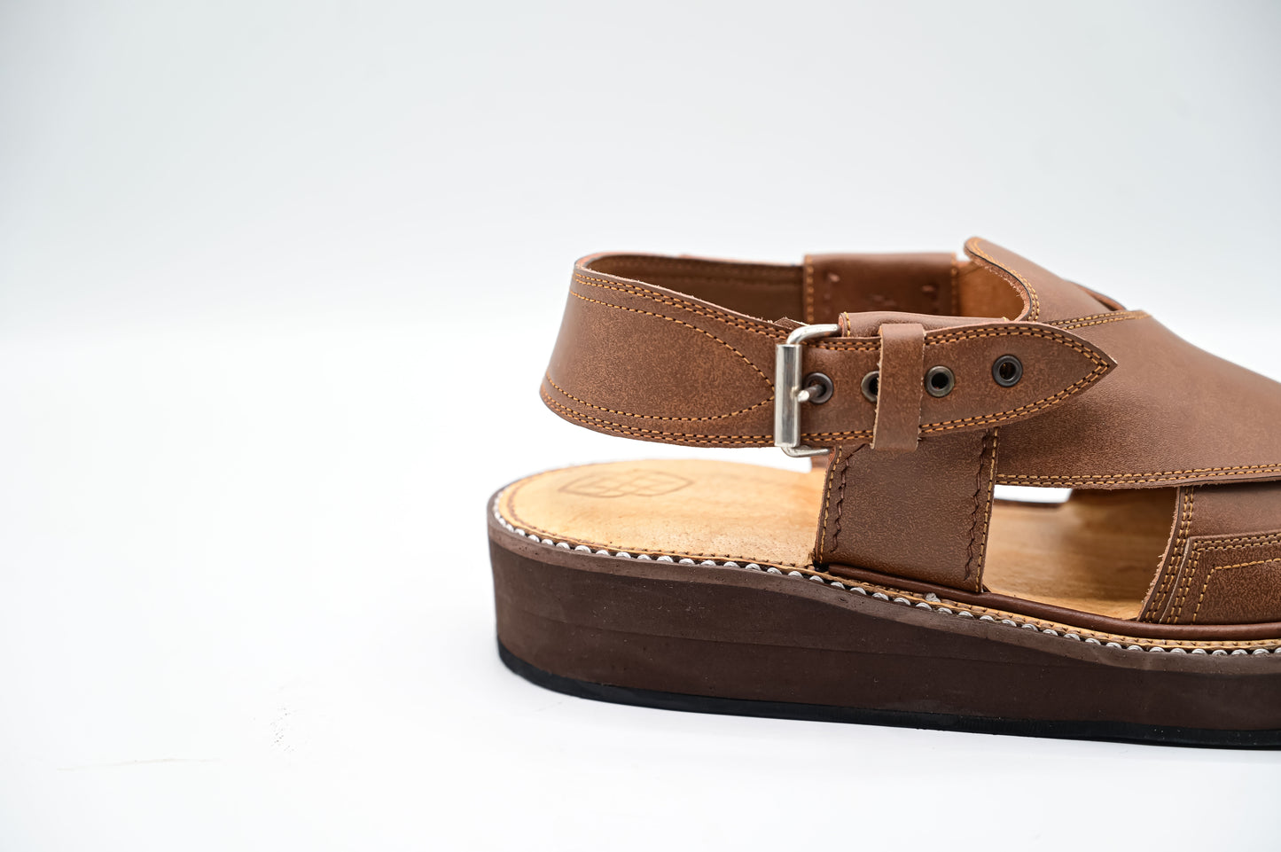 Premium Peshawari Kaptaan Chappal Walnut