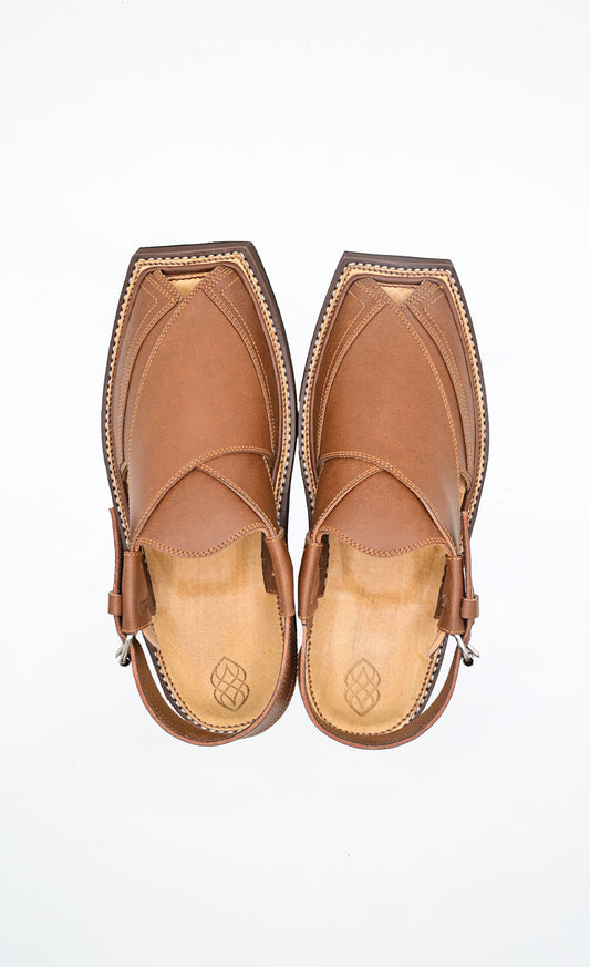 Premium Peshawari Kaptaan Chappal Walnut